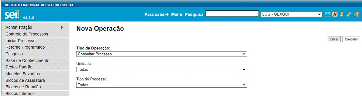 FIGURA 13 - Nova Operação