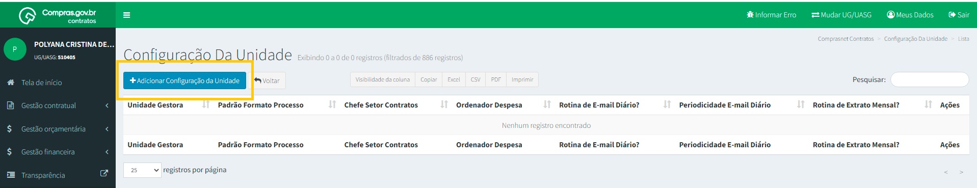 FIGURA 24 - Configurar Unidade
