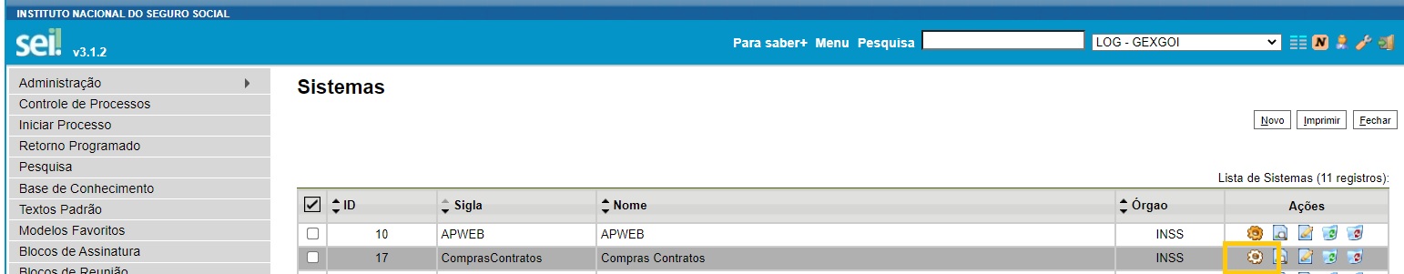 FIGURA 5 - Configurar Sistema