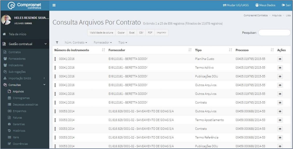FIGURA 2 - Consulta Arquivos de Contratos