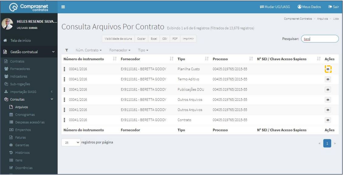 FIGURA 4 - Detalhar Arquivo de Contrato