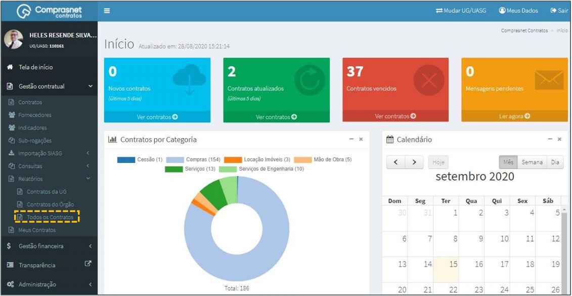 FIGURA 1 - Consulta a Relatórios Todos Contratos